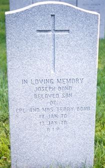 Headstone of Joseph Bond.