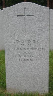 Headstone of Christopher Boudreau.