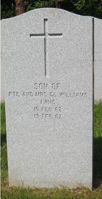 Headstone of Infant Son Williams.