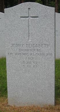 Headstone of Jenny Elisabeth Charland.