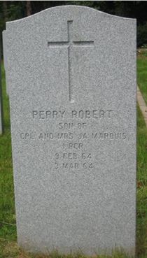 Headstone of Perry Robert Marquis.