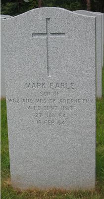 Headstone of Mark Earle Abernethy.