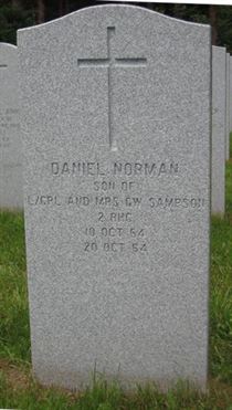 Headstone of Daniel Norman Sampson.