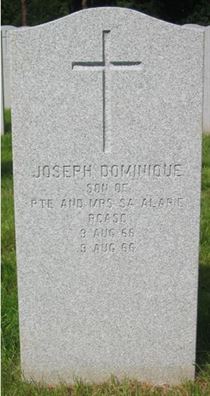 Headstone of Joseph Dominique Alarie.