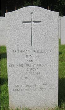 Headstone of Murry William Joseph Greenwood.