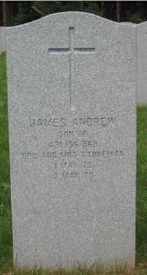 Pierre tombale de James Andrew Stoneman.