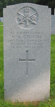Headstone of M. A. Couture.