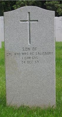 Headstone of Infant Son Salisbury.