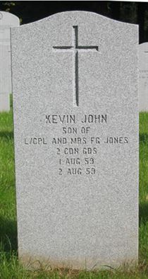 Headstone of Kevin John Jones.