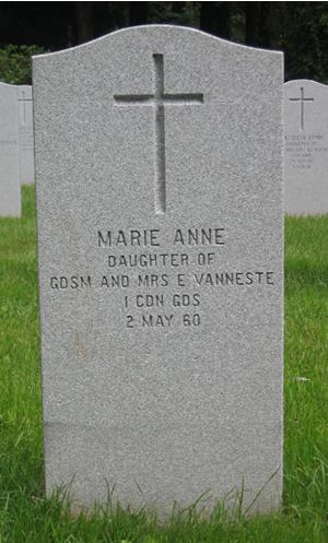Headstone of Marie Anne Vanneste.