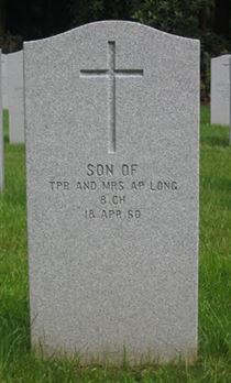 Headstone of Infant Son Long.