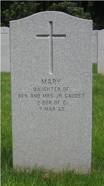 Headstone of Mary Gaudet.