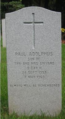 Headstone of Paul Adolphus Sinyard.