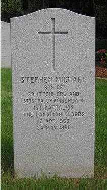 Headstone of Stephen Michael Chamberlain.