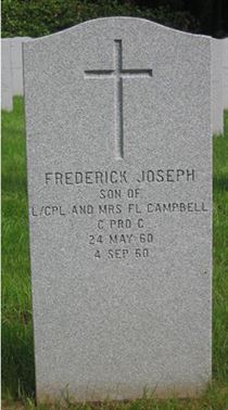 Headstone of Frederick Joseph Campbell.