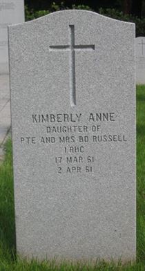 Headstone of Kimberly Anne Russell.