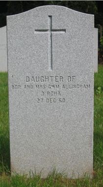 Headstone of Infant Daughter Allingham.
