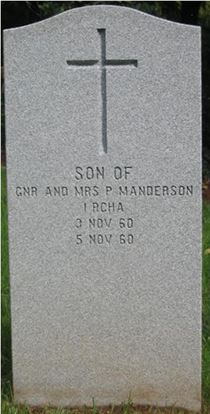 Headstone of Infant Son Manderson.