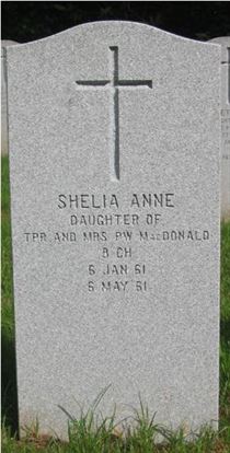 Headstone of Sheila Anne MacDonald.