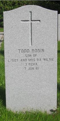 Headstone of Todd Robin Wilkie.