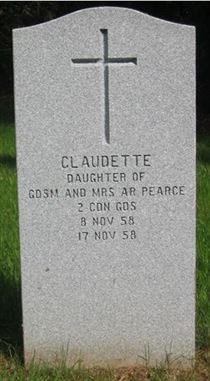 Headstone of Claudette Pearce.