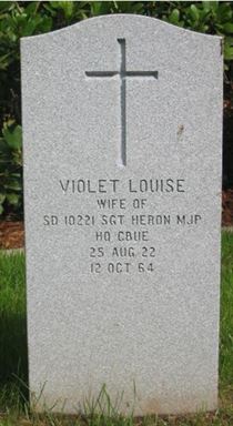 Headstone of Violet Louise Heron.