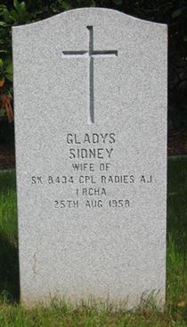 Headstone of Gladys Sidney Radies.