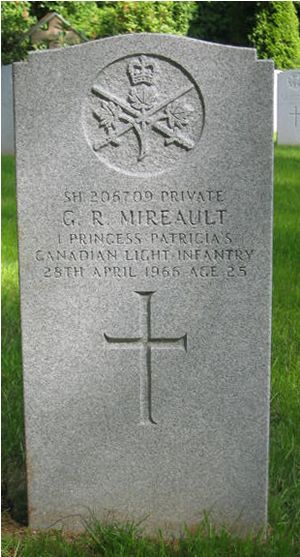 Headstone of G. R. Mireault.