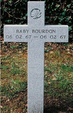 Headstone of Baby Bourdon.