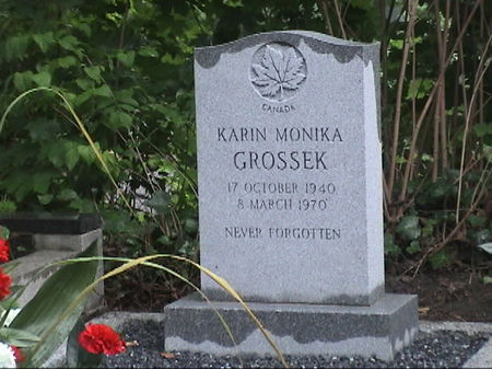 Headstone of Karin Monika Grossek.