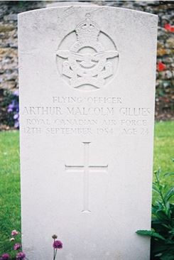 Headstone of Arthur Malcolm Gillies.