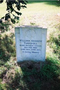 Headstone of William Andrew Turnbull.