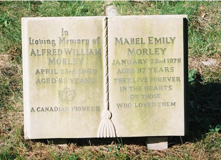 Headstone of Alfred William Morley.