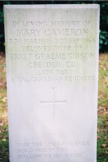 Headstone of Mary Cameron Gibson.