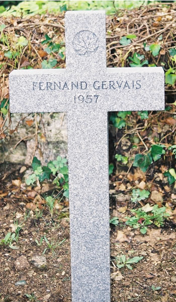 Headstone of Fernand Gervais.