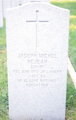 Headstone of Joseph Michel Rejean Landry.