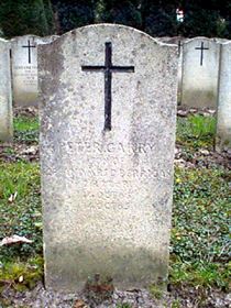 Original headstone prior to replacement in 2003