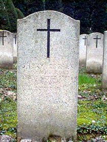 Original headstone prior to replacement in 2003