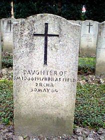 Original headstone prior to replacement in 2003