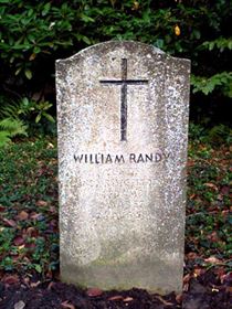 Original headstone prior to replacement in 2003
