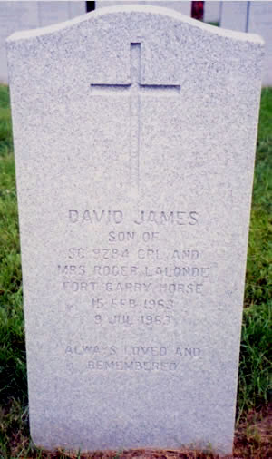 Headstone of David James Lalonde.