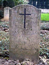 Original headstone prior to replacement in 2003