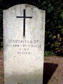 Original headstone prior to replacement in 2003