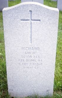Headstone of Richard Dionne.