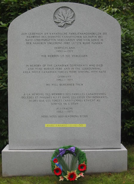 Pierre tombale de Marc Lahaye.