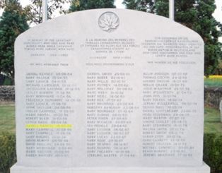 Headstone of Isabell Nantel.