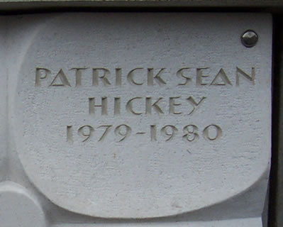 Headstone of Patrick Sean Hickey.