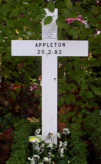Original headstone prior to replacement in 2002