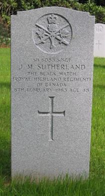 Headstone of J. M. Sutherland.