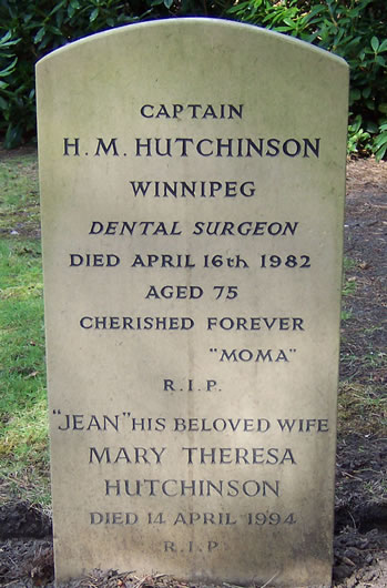 Headstone of H. M. Hutchinson.